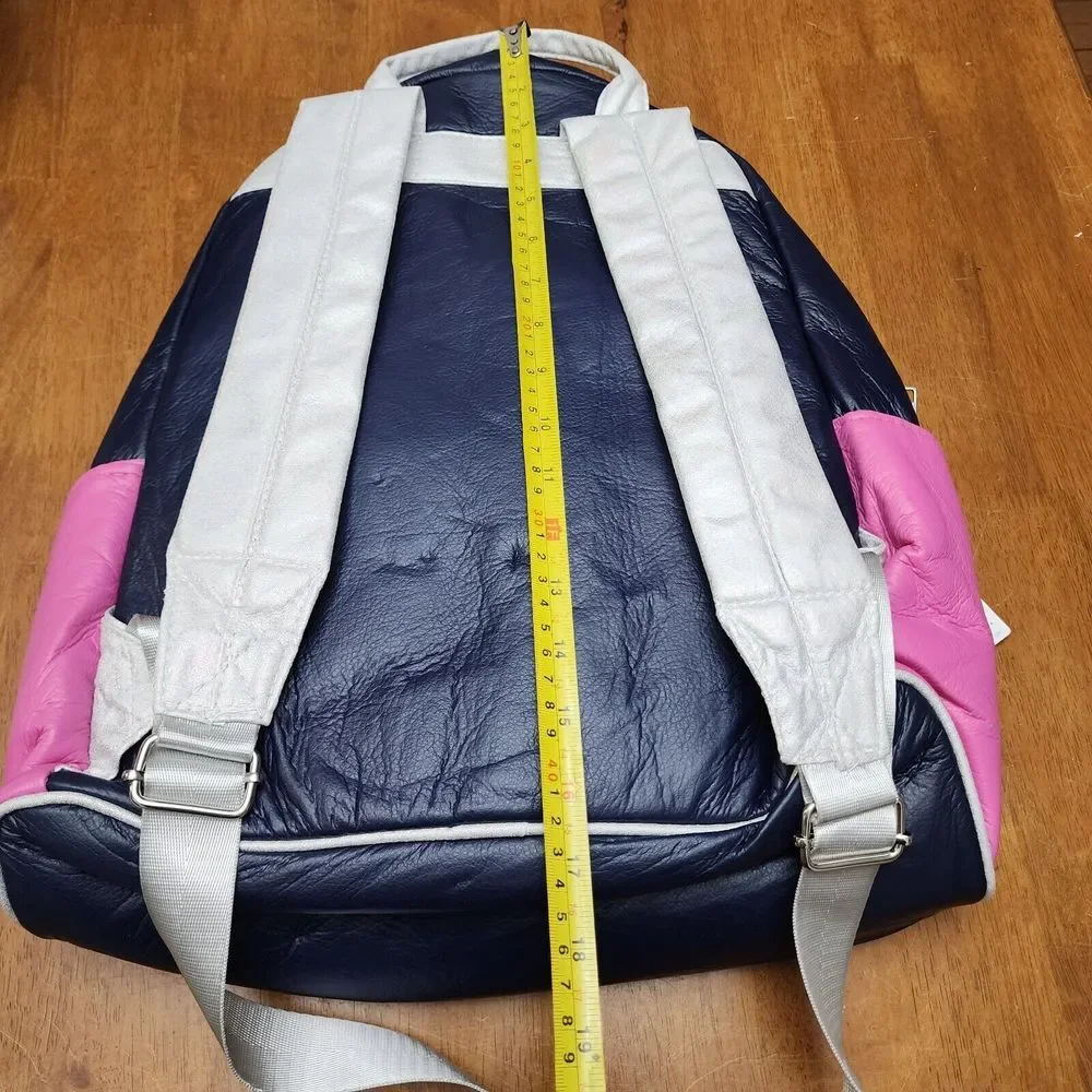 Danbar Scool Daze Pink Blue Backpack‎ Faux Leather Feel.